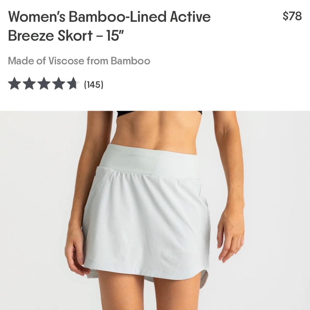 FreeFly Bamboo Lined Skort